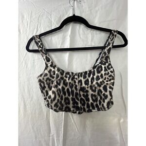 Forever 21‎ Animal Leopard Bralette Crop Top Corset Y2K Womens Sz M Sexy
